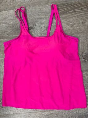 Talisea Swim Women's Hot Pink Adjustable-Strap Tankini Top Size XXL